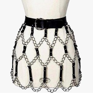 One of a Kind Mini Chain Skirt with Adjustable Belt